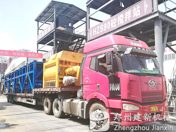 建新機械180商品混凝土攪拌站交付河北(圖1) 建新機械180商品混凝土攪拌站交付河北